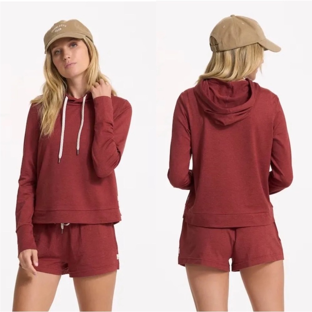 Vuori Halo Essential Hoodie Currant Heather Size XS - Picture 1 of 8